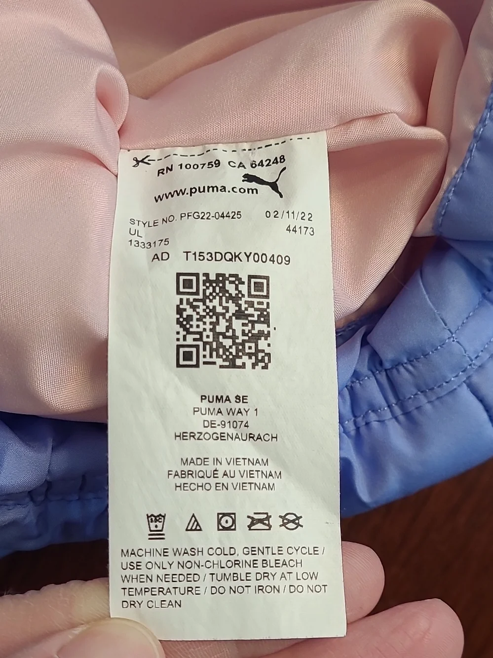 Puma Girls size Medium 10-12, Colorblock Puffer Vest - Pink, White & Blue